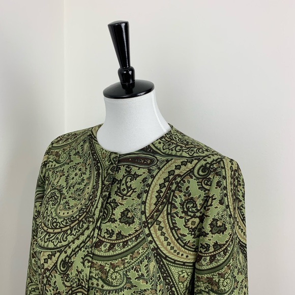 Rafael | Green Paisley Work Blazer Jacket Coat - Picture 4 of 5